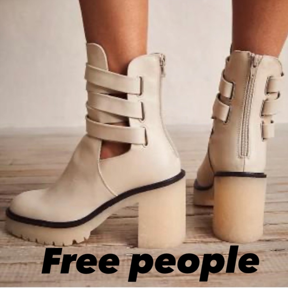 Free people Women's Cream Ankle Boots size 7.5